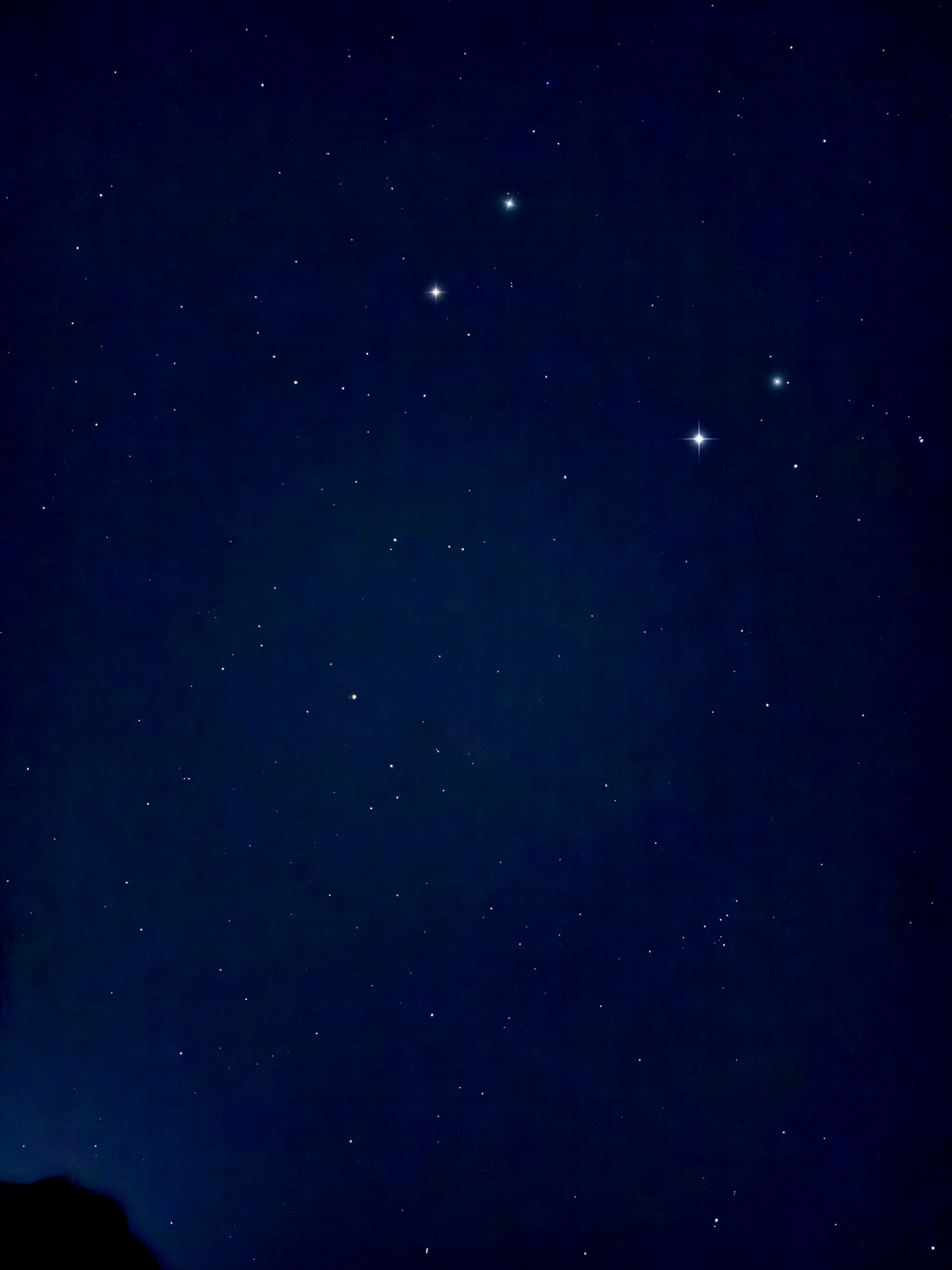 night sky after enhancement — stars revealed