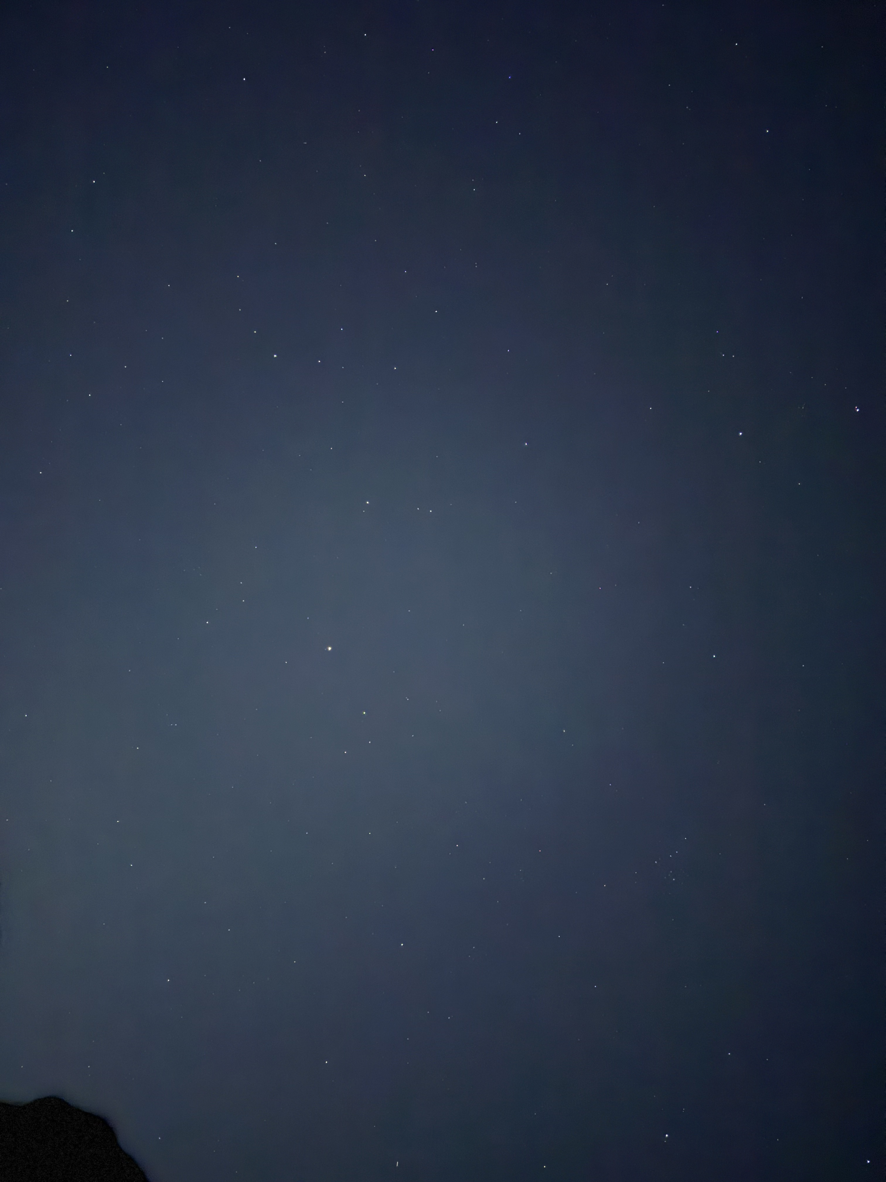 night sky before enhancement — washed out by light pollution